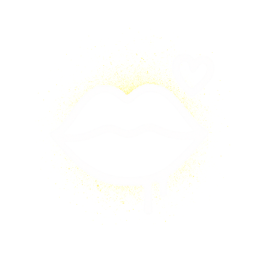 Stenciled pair of lips